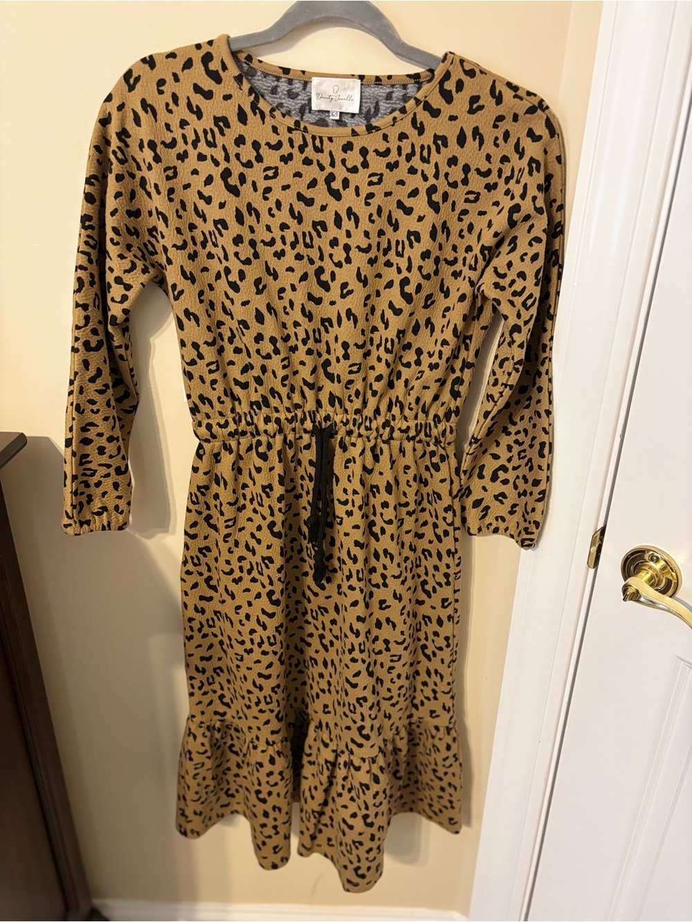 Dainty Jewells Tan and Black Leopard Print Midi Dress